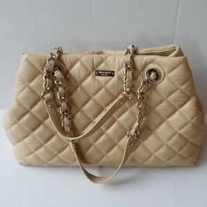 Kate Spade quit design chain link beige purse